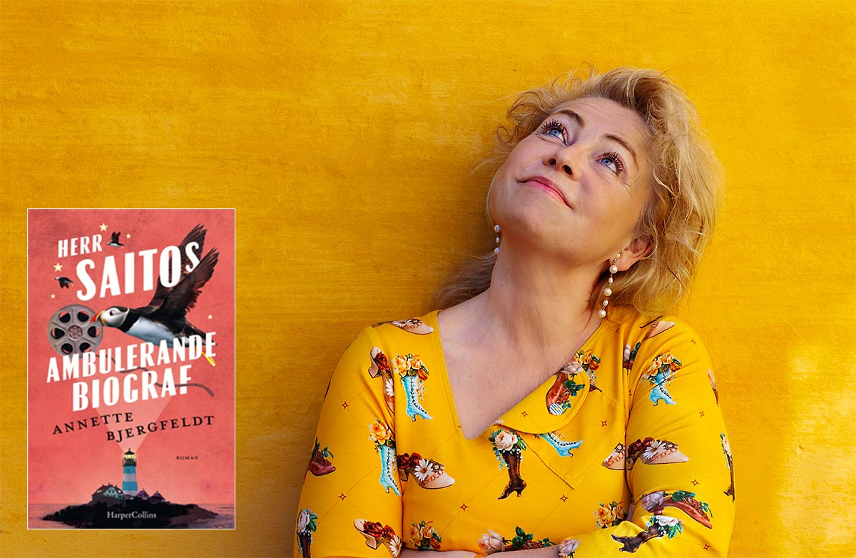 Banner: Annette Bjergfeldt, Herr Saitos ambulerande biograf